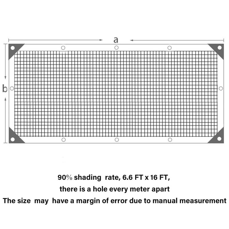 winemana 90% Shade Cloth  Dog Kennel Shade Cover  6.6 x 16 FT Sturdy Durable Sunblock Shade Mesh Tarp with Grommets for Patio Plants Greenhouse Chicken Coop Porch - Image 2